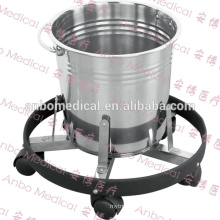 high quality Stainless Steel Medical Kick Bucket with bumper